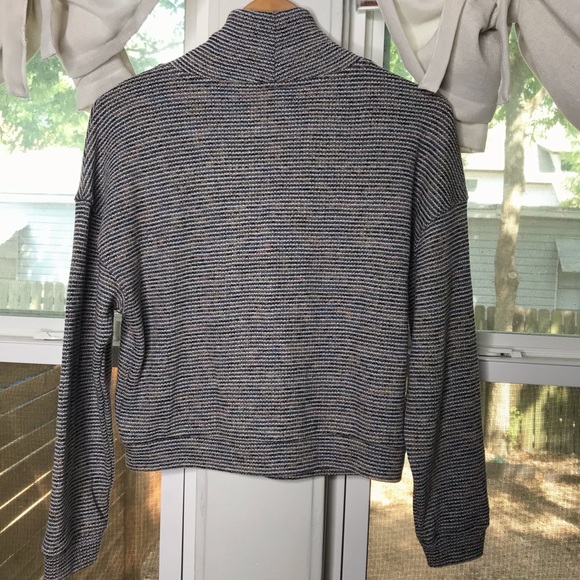 Madewell Textured Turtleneck Striped Rainbow Sparkle Pullover Sweatshirt Top - Picture 8 of 15